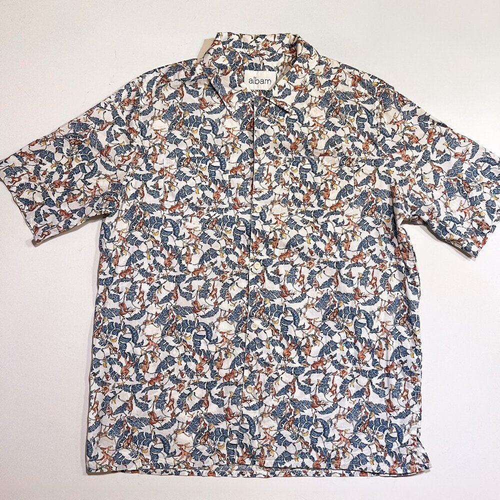 Albam Monkey Print Shirt Size M